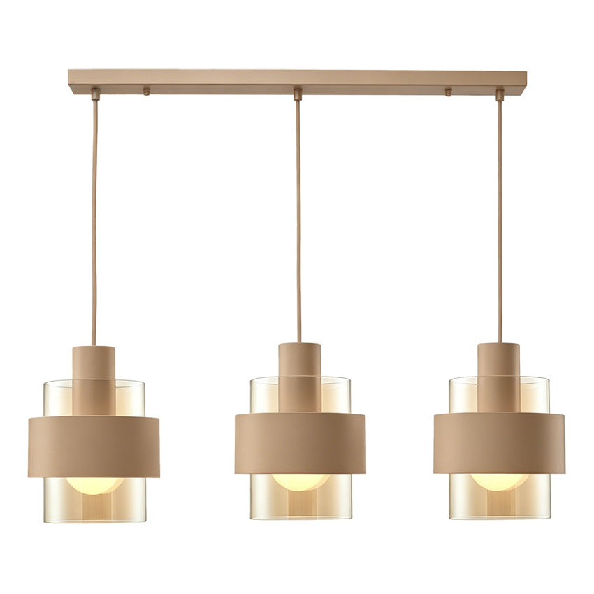 Mela Kitchen Light E27 Beige/ Matt Brass & Amber/Matt Brass & Smoke