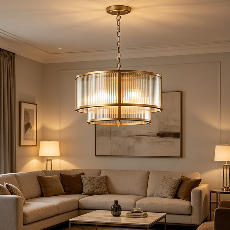 Carter 4Lt Chandelier- Antique Brass/ Black/Gold Finishes