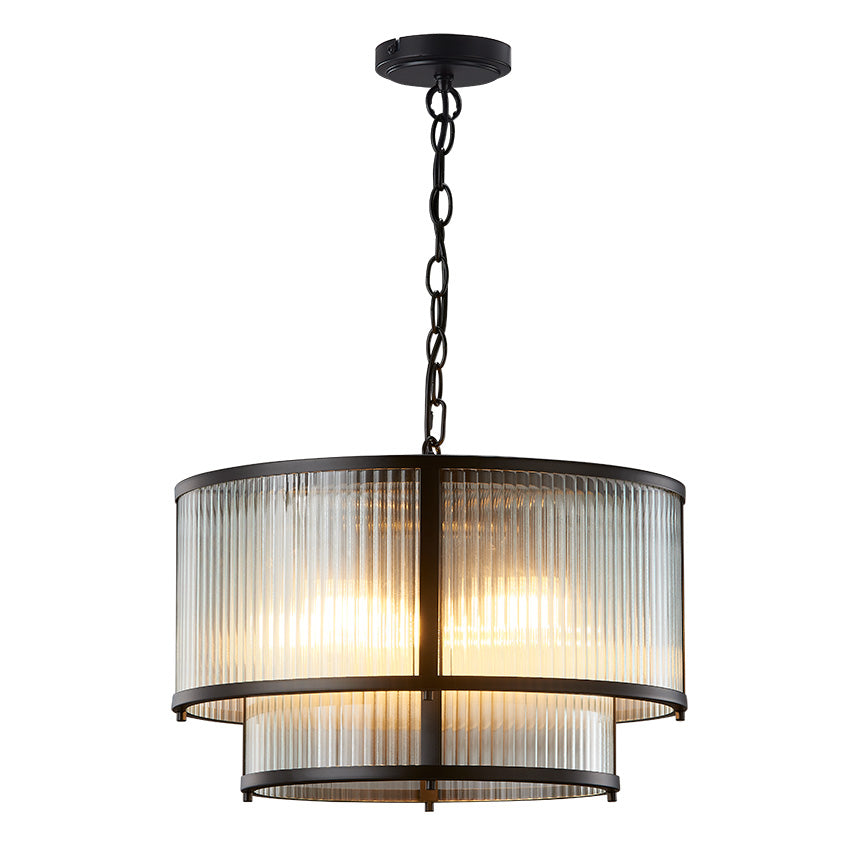 Carter 4Lt Chandelier- Antique Brass/ Black/Gold Finishes
