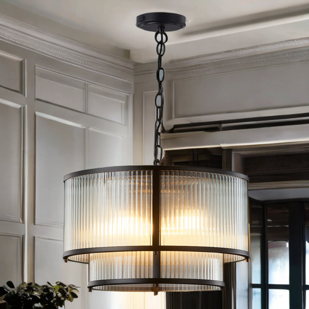 Carter 4Lt Chandelier- Antique Brass/ Black/Gold Finishes