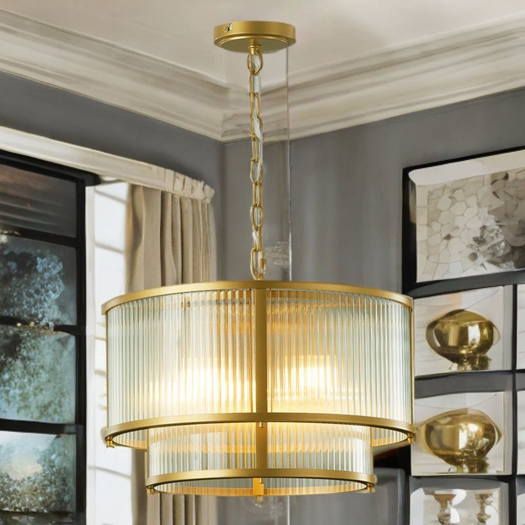 Carter 4Lt Chandelier- Antique Brass/ Black/Gold Finishes