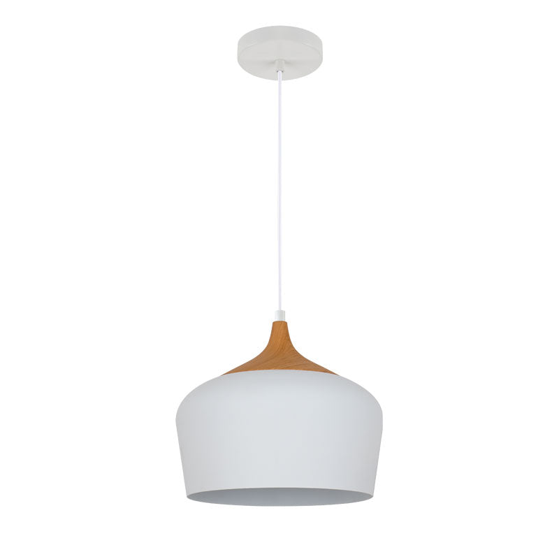 Matera Pendant White W/ Wood Effect