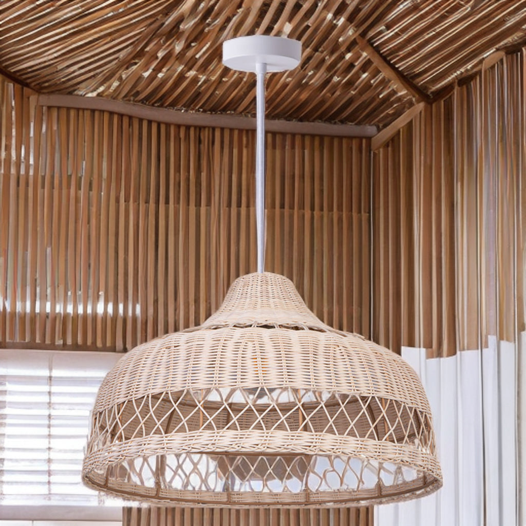 Harvest Rattan Pendant- Black/ Beige Rattan Finishes
