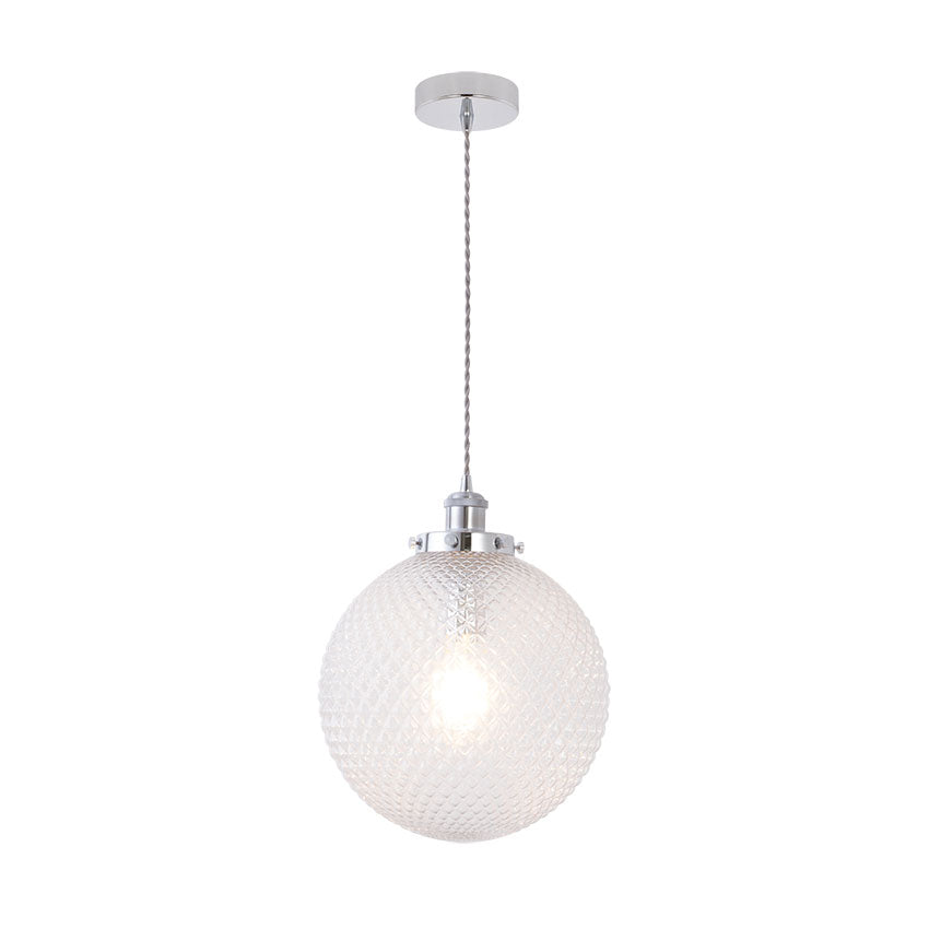 Silvia Ribbed/Textured Glass 1Lt Pendant - Various Styles & Sizes