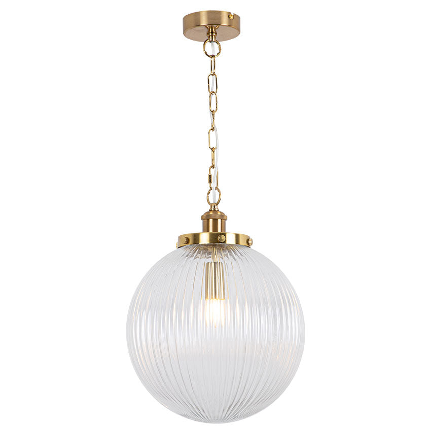 Silvia Ribbed/Textured Glass 1Lt Pendant - Various Styles & Sizes