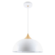 High Gloss White Dome Style Metal Pendant- Promotional Offer
