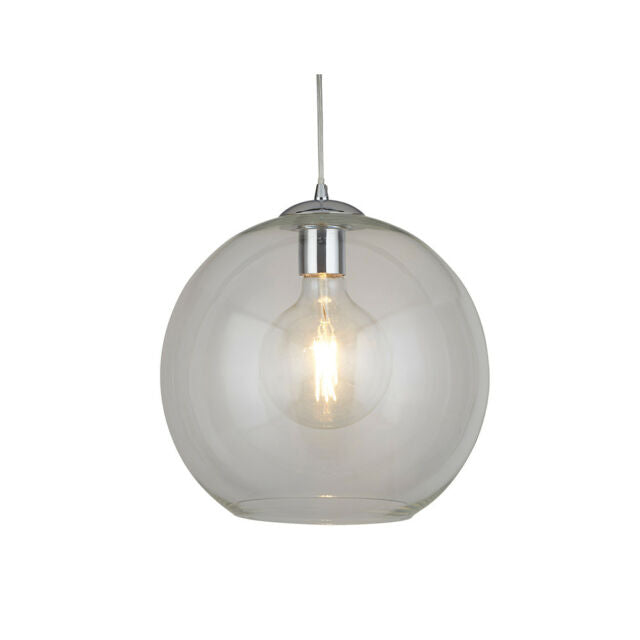 Globe Small/Medium/Large Pendant Light - Amber/Smoke/Clear Finish