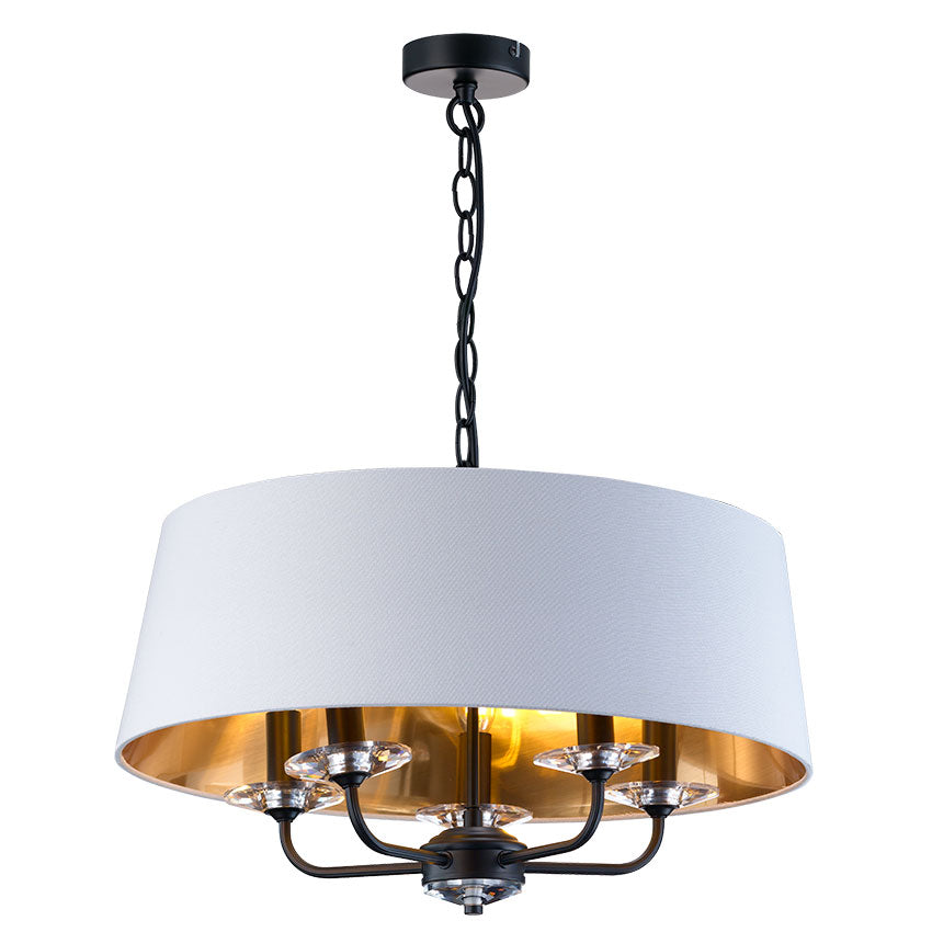 Stylo 3/5Lt Hanging Shade Ceiling Light - Polished Chrome/Antique Brass/Polished Nickel Finish