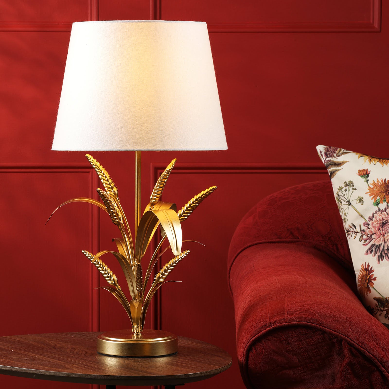 Phaedra Table Lamp Gold With Shade E27