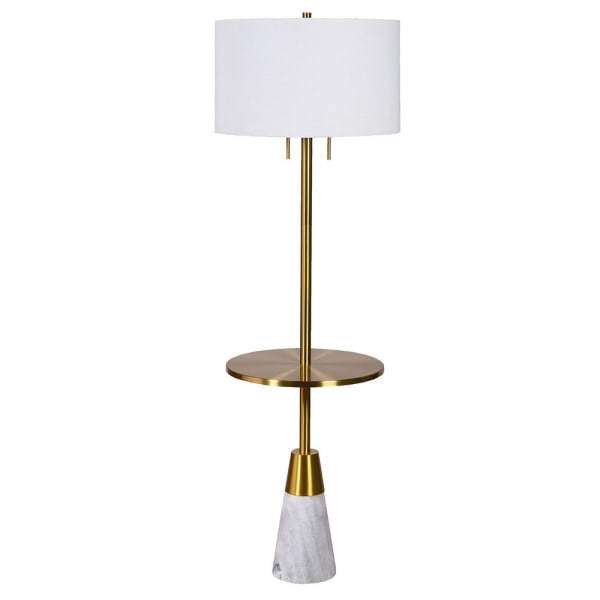 Lila Luxe Marble Base Floor Lamp with Table