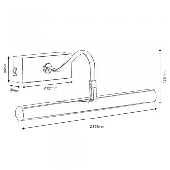 Stratton LED Picture Light- Antique Chrome