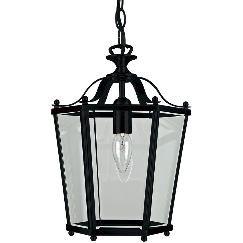 Winston 1Lt/3Lt Panel Lantern, Antique Brass / Satin Nickel / Black - Finish