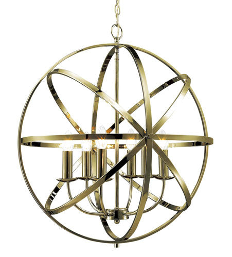 Moda 6/8Lt Centre Ceiling Light - Matt Brass/Satin Nickel/Antique Brass/Chrome Finish