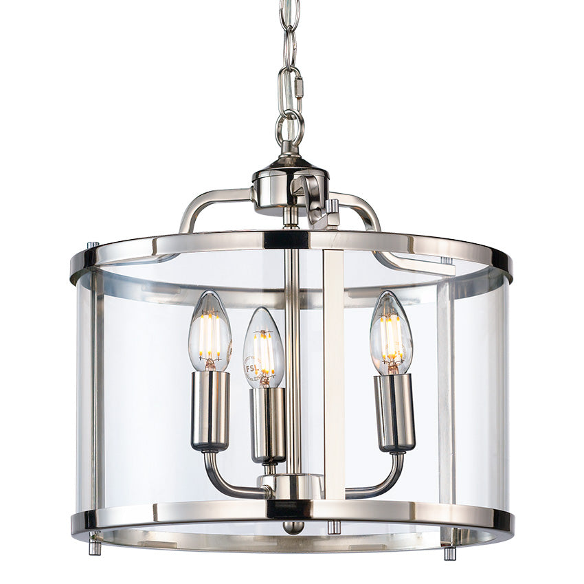 Zaros 3/5Lt Lantern- Antique Brass/ Polished Nickel Finish