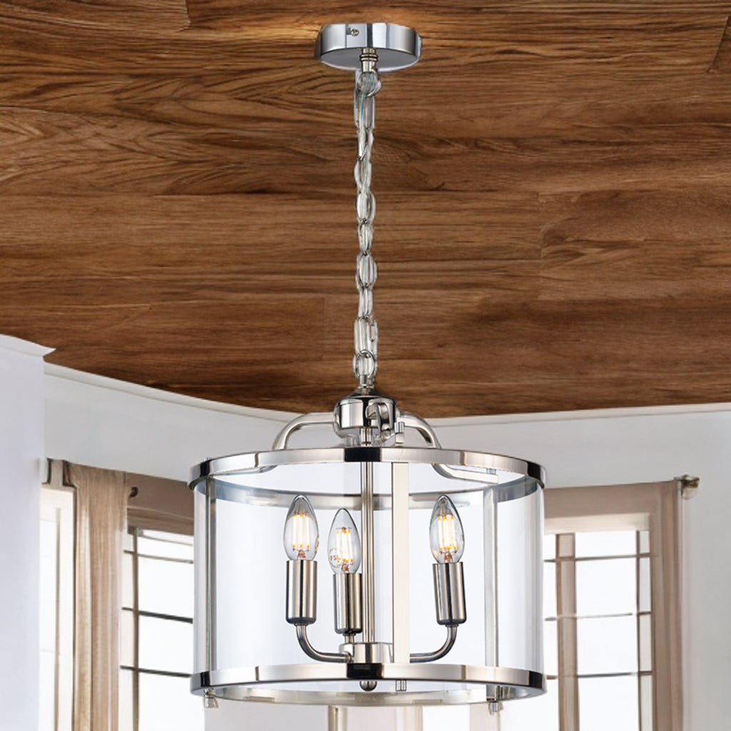 Zaros 3/5Lt Lantern- Antique Brass/ Polished Nickel Finish