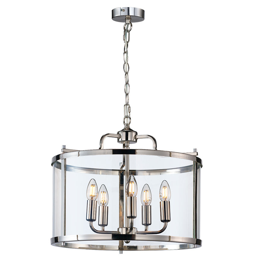 Zaros 3/5Lt Lantern- Antique Brass/ Polished Nickel Finish