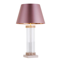 Plato Table Lamp Ribbed Glass And Cream & Gold Base Only E27