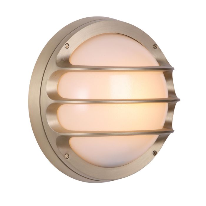 Plymouth Outdoor Wall Light IP64- Antique Brass/ Butter Brass and Opal Glass Finishes