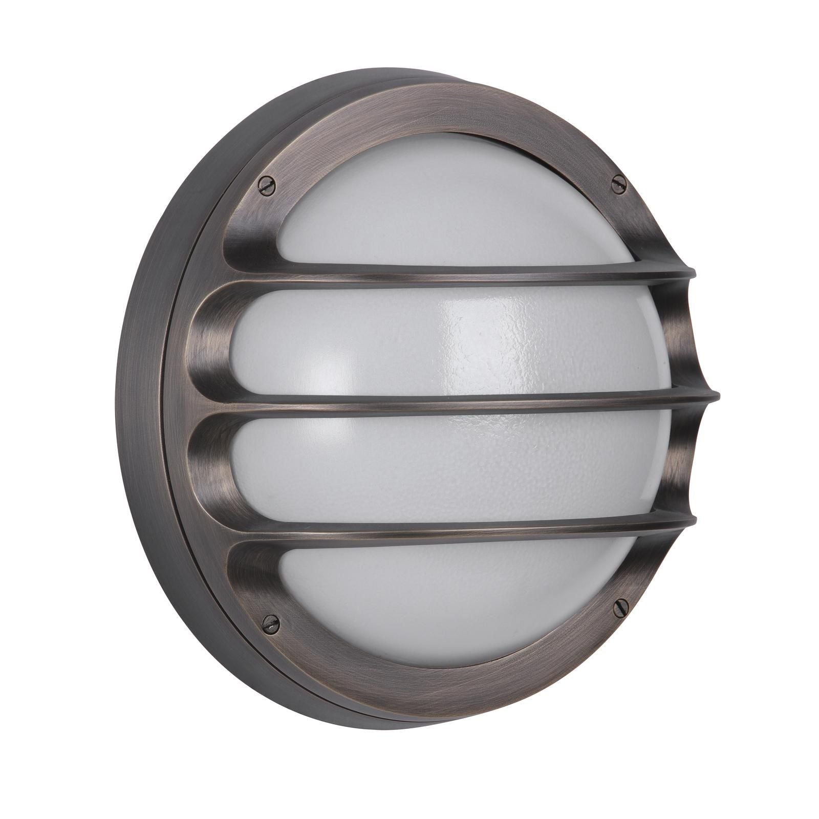 Plymouth Outdoor Wall Light IP64- Antique Brass/ Butter Brass and Opal Glass Finishes