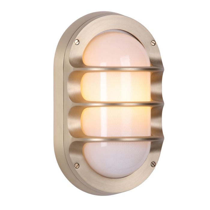 Plymouth Outdoor Wall Light IP64- Antique Brass/ Butter Brass and Opal Glass Finishes