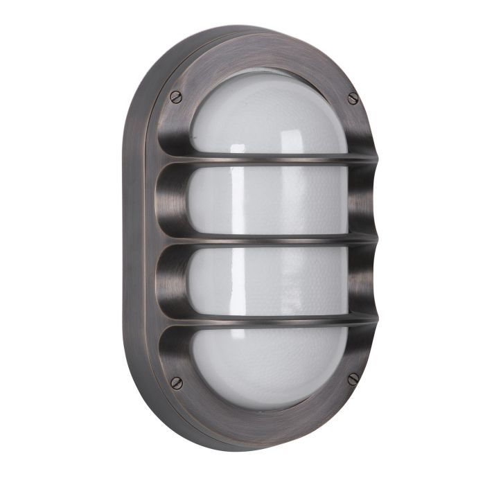Plymouth Outdoor Wall Light IP64- Antique Brass/ Butter Brass and Opal Glass Finishes
