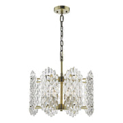 Porthos 8 Light Pendant Antique Brass and Glass