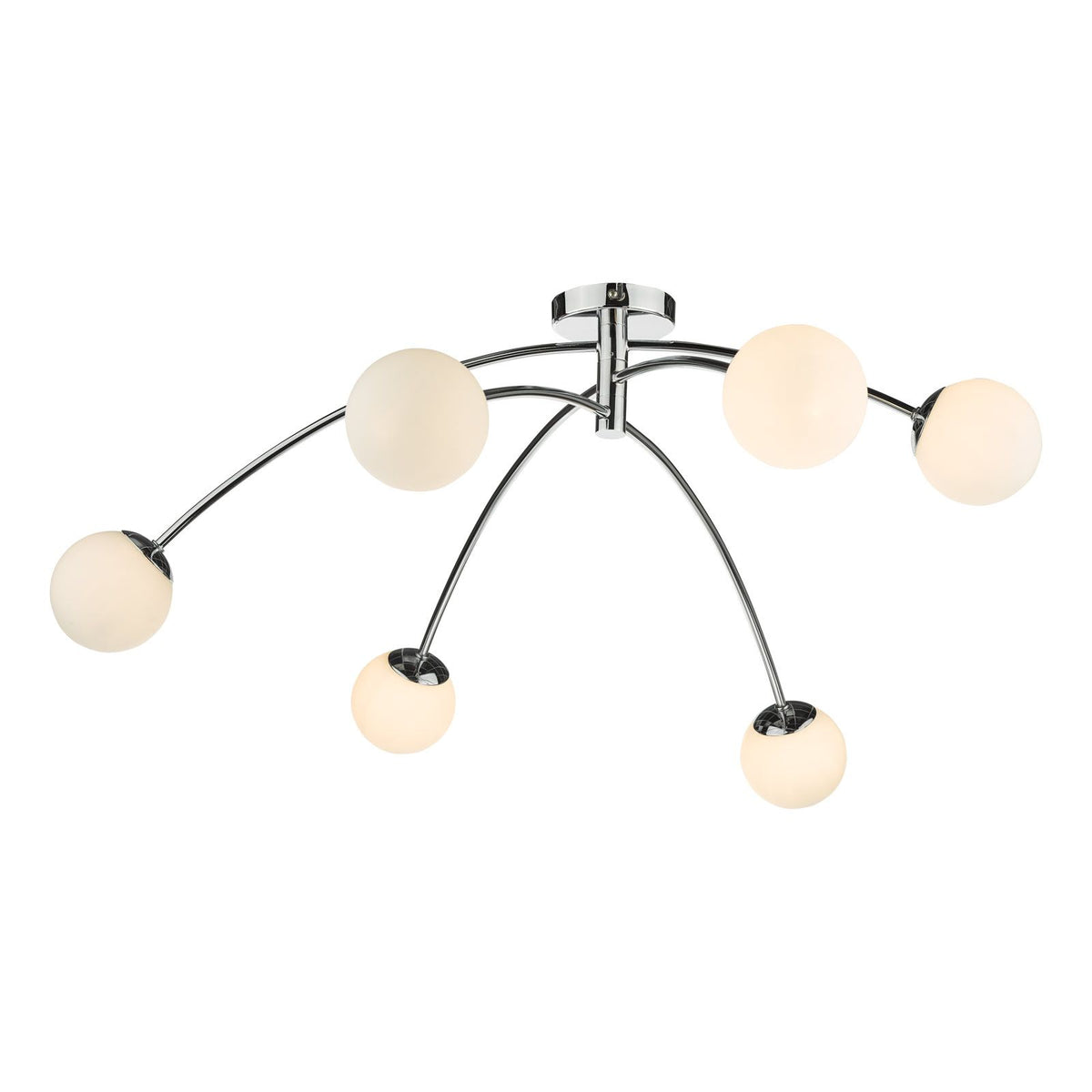 Puglia 6lt Semi Flush Polished Chrome Opal Glass