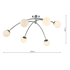 Puglia 6Lt Semi Flush - Brass/Chrome