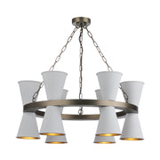 Putney 12 Light Multi-Arm Pendant In Antique Brass Comes With Bespoke Shades