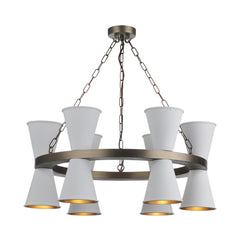 David Hunt Putney 12 Light Multi-Arm Pendant In Antique Brass Comes With Bespoke Shades