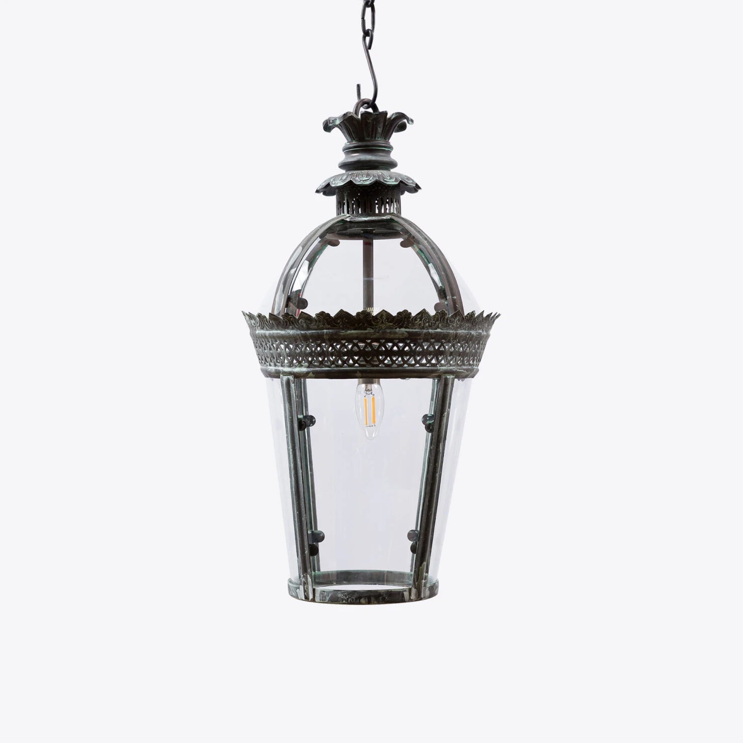 Byron Lantern Bronze Verdigris