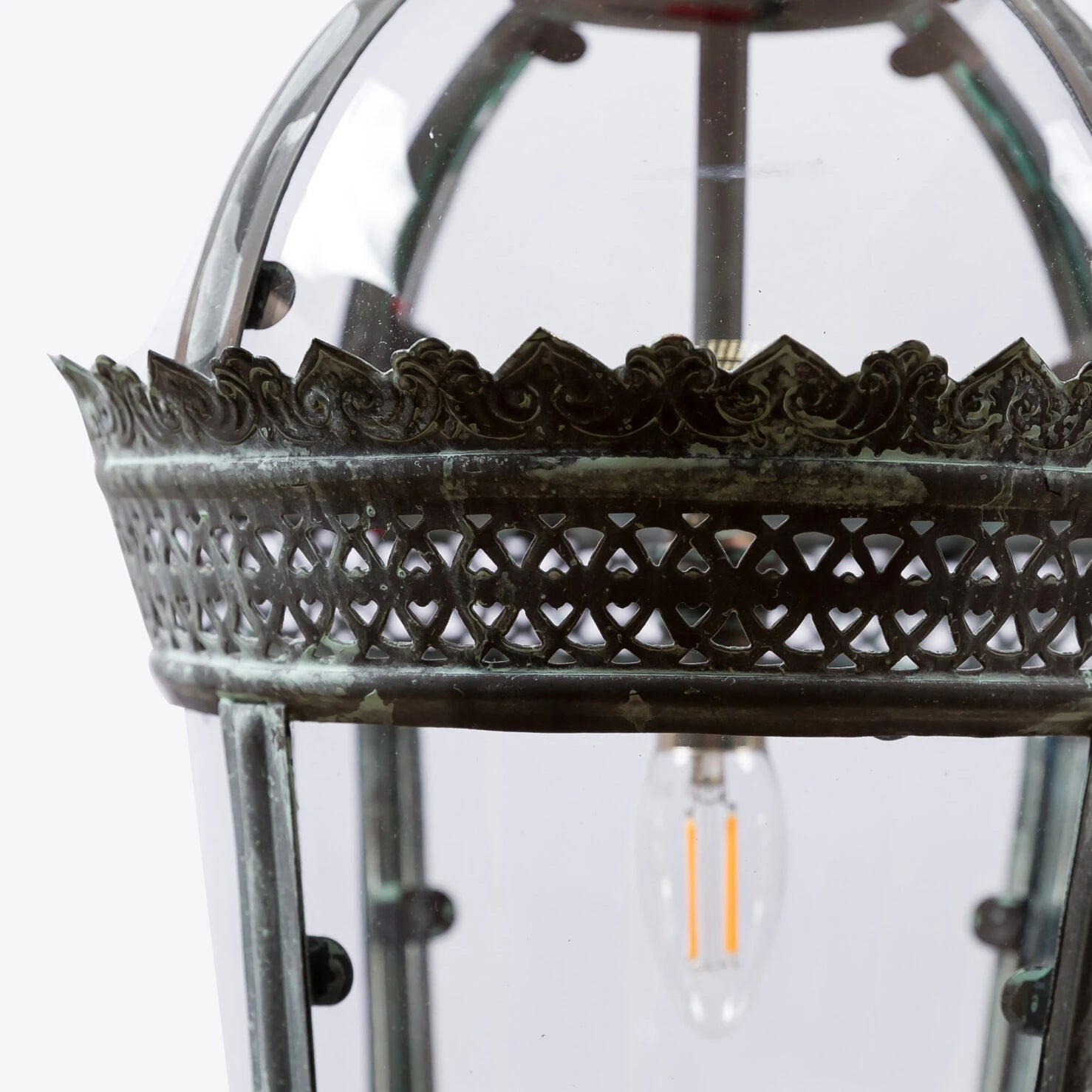 Byron Lantern Bronze Verdigris