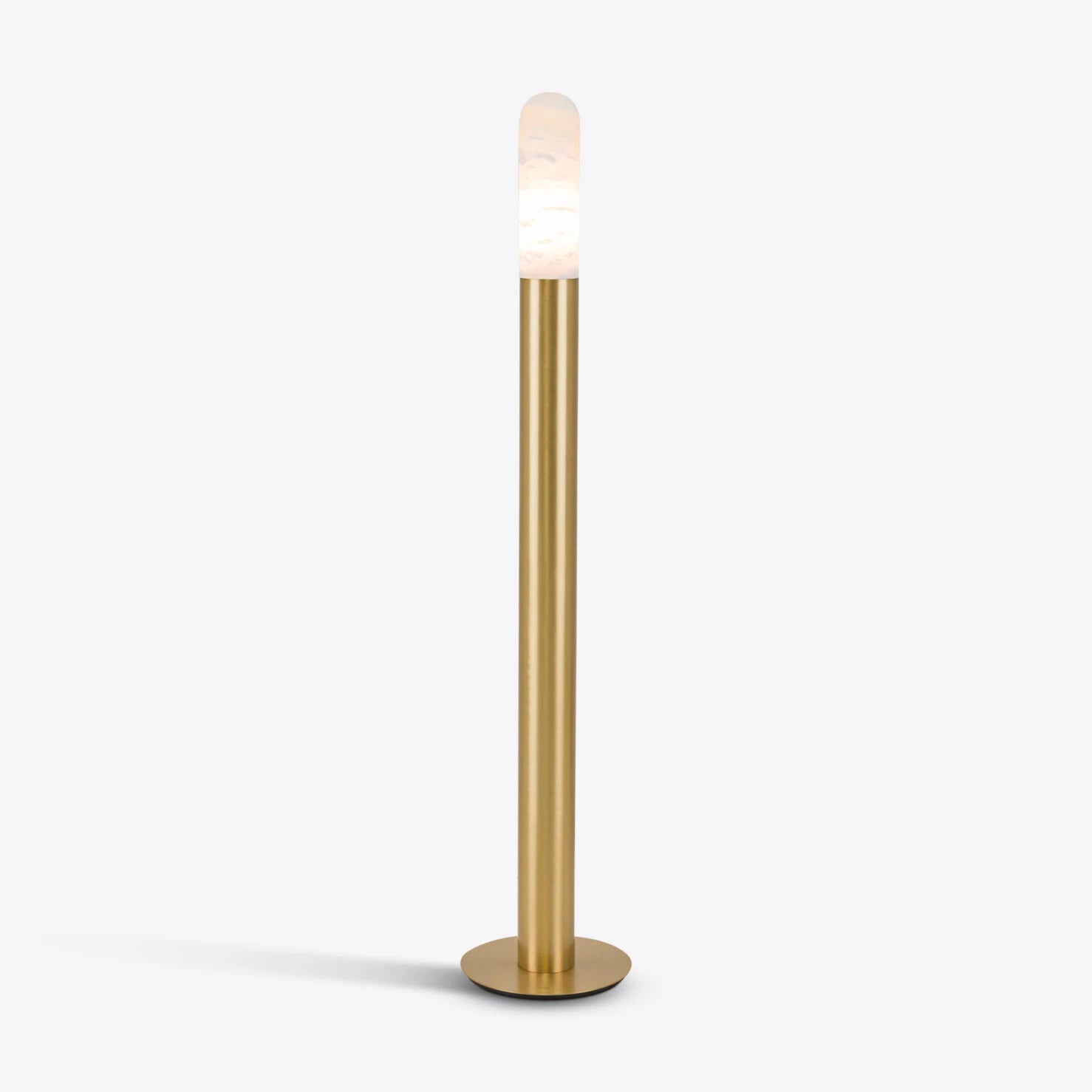 Alabaster and Brass Jaust Floor Lamp