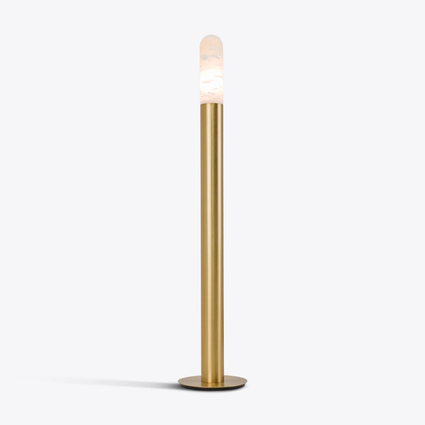Alabaster and Brass Jaust Floor Lamp