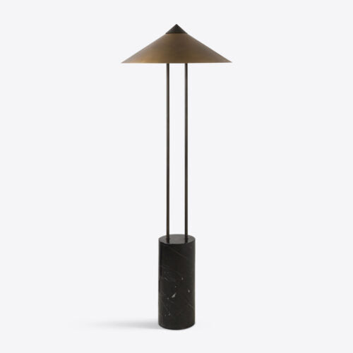 Titan Floor Lamp- Cream/ Black Marble Finishes