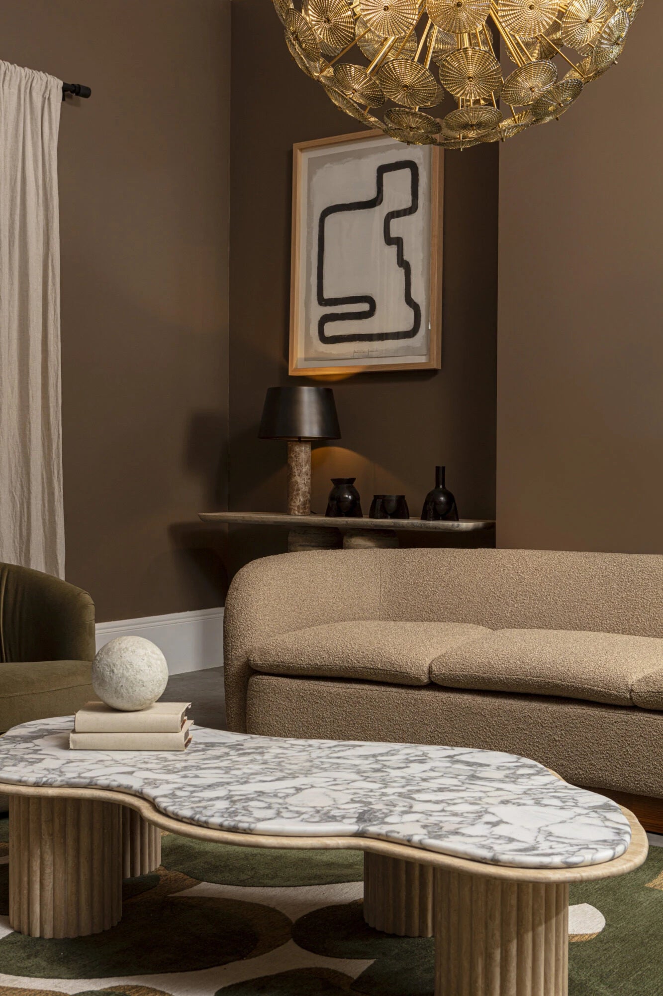 Cusco Marble Table Lamp- Green/ Beige w Various Shades