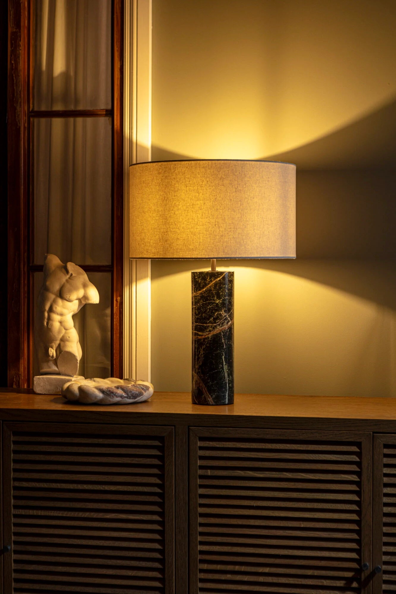 Cusco Marble Table Lamp- Green/ Beige w Various Shades