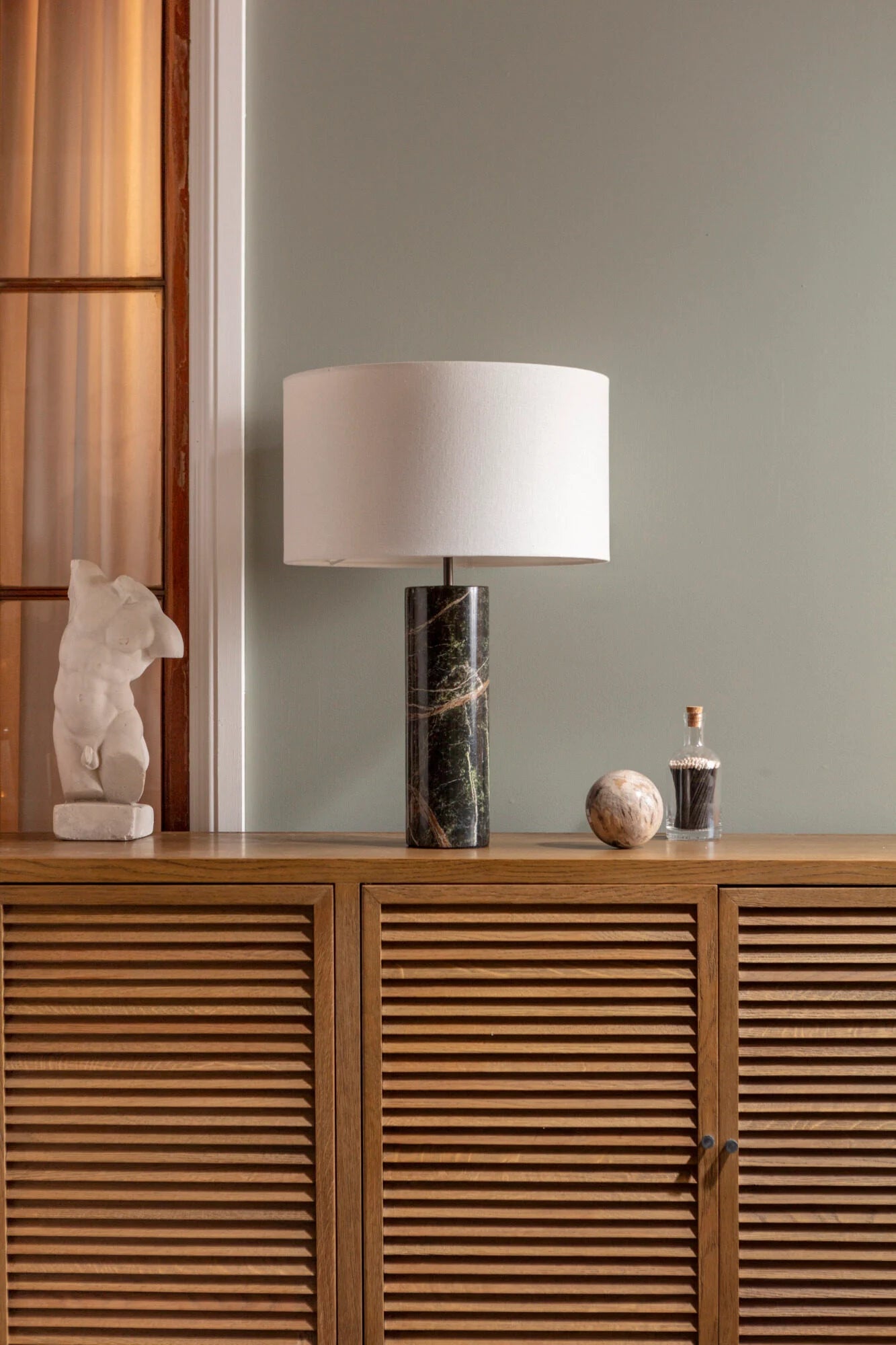 Cusco Marble Table Lamp- Green/ Beige w Various Shades