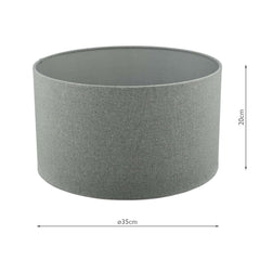 Pyramid Grey Linen Drum Shade 35cm