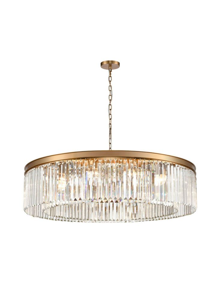 Rita 12/20/27/30Lt Double Height Light - Black/Brushed Brass Finish