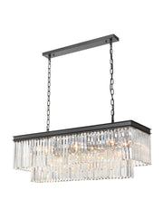 Rita 11lt Kitchen Light - Black/Brushed Brass Finish