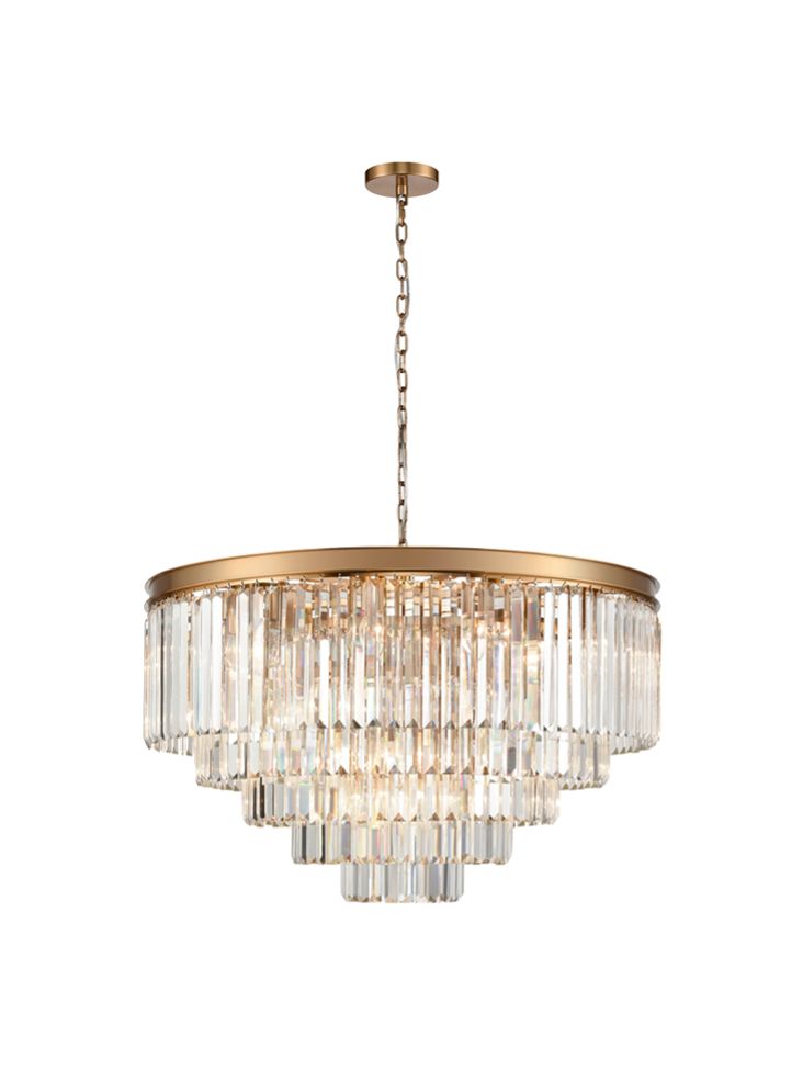 Rita 12/20/27/30Lt Double Height Light - Black/Brushed Brass Finish