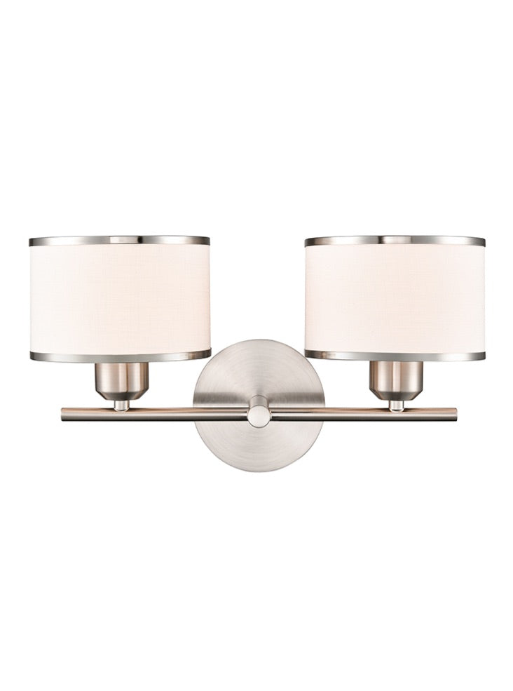 Polaris 2lt Wall Bracket- Aged Brass/ Satin Nickel