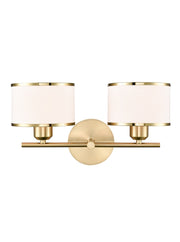 Polaris 2lt Wall Bracket- Aged Brass/ Satin Nickel