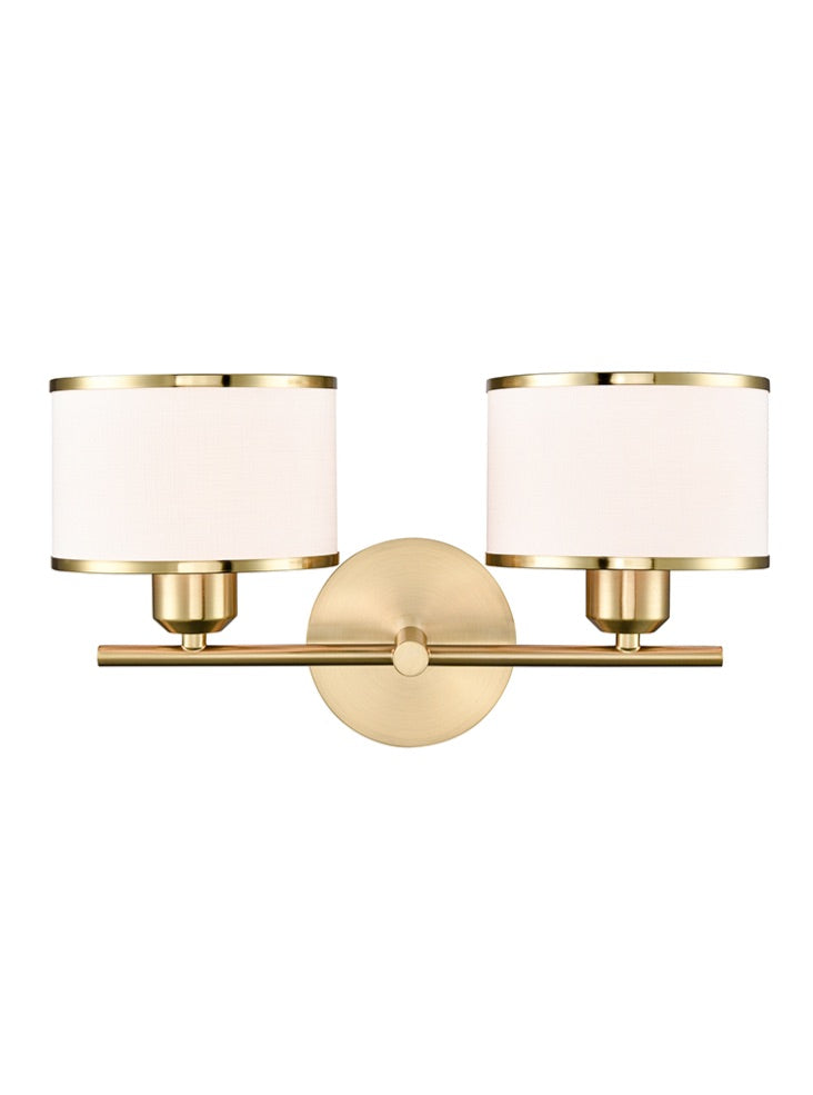 Polaris 2lt Wall Bracket- Aged Brass/ Satin Nickel