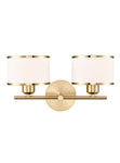 Polaris 2lt Wall Bracket- Aged Brass/ Satin Nickel