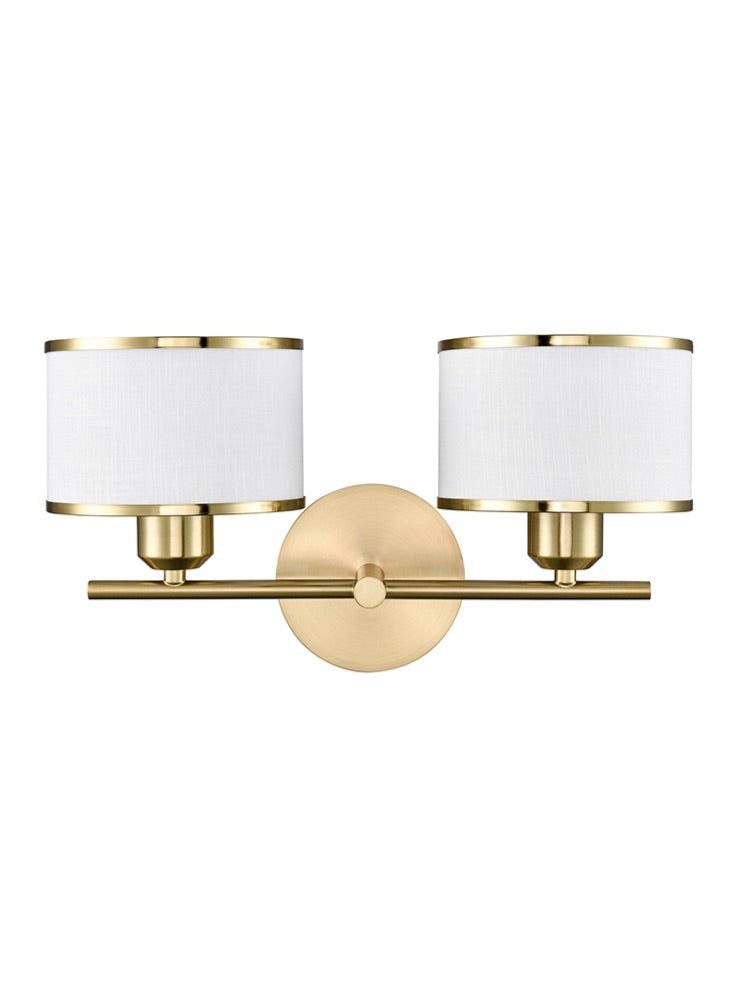 Polaris 2lt Wall Bracket- Aged Brass/ Satin Nickel