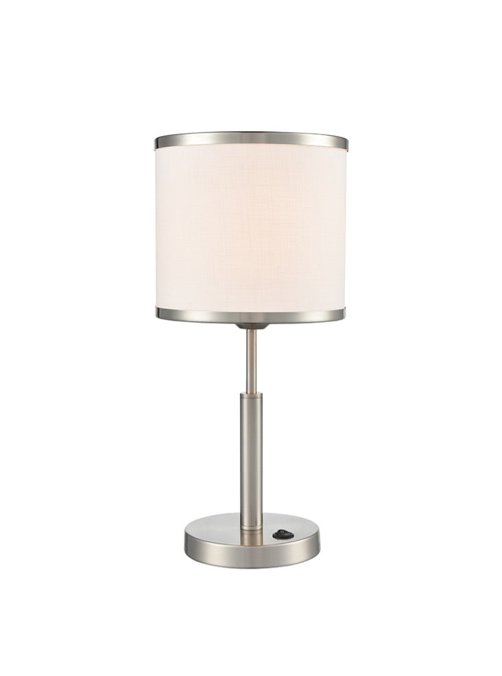 Polaris Table Lamp- Aged Brass/ Satin Nickel