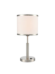 Polaris Table Lamp- Aged Brass/ Satin Nickel