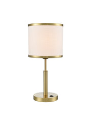 Polaris Table Lamp- Aged Brass/ Satin Nickel